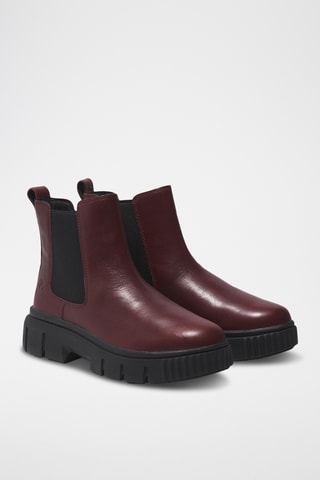 Bottines Chelsea en cuir - Bordeaux