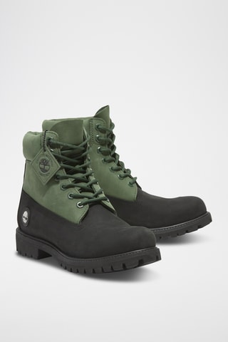 Boots en cuir - Noir et vert foncé