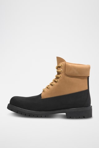 Boots en nubuck - Noir et beige
