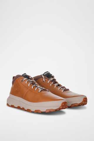 Chaussures montantes de trail en cuir - Camel