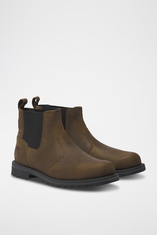 Bottines Chelsea en cuir - Vert olive