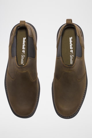 Bottines Chelsea en cuir - Vert olive