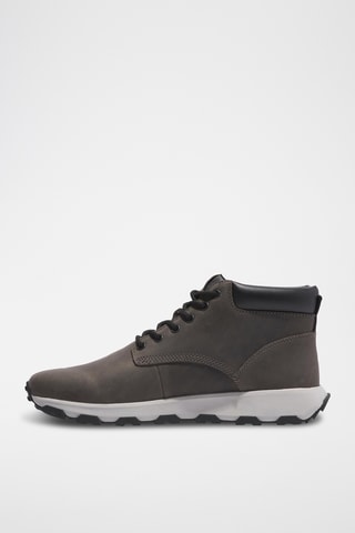 Baskets montantes en cuir - Gris foncé