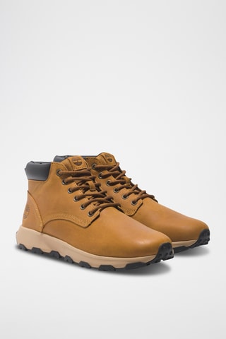 Baskets montantes en cuir - Camel