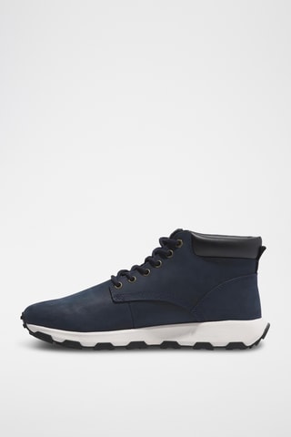 Baskets montantes en cuir - Bleu marine