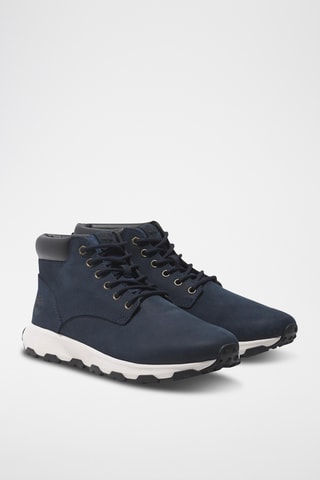 Baskets montantes en cuir - Bleu marine