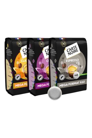 Assortiment Café -  Classique N°5, Corsé N°7, Espresso N°8 - Certifié Rainforest Alliance - 3 x 60 dosettes