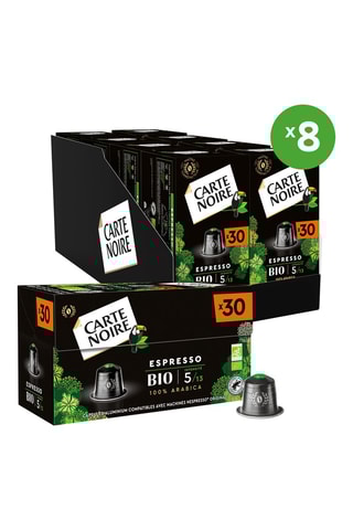 8 x Café espresso bio 
30 capsules Nespresso®