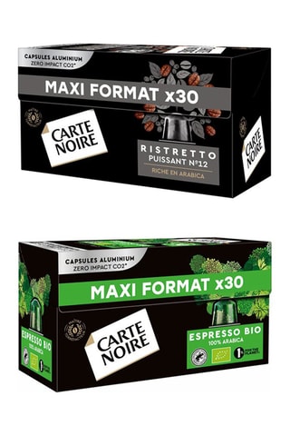 120 capsules de Café expresso bio et 120 capsules de Café ristretto puissant n°12
