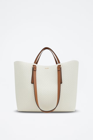 Cabas et pochette Mialia - Blanc et marron
