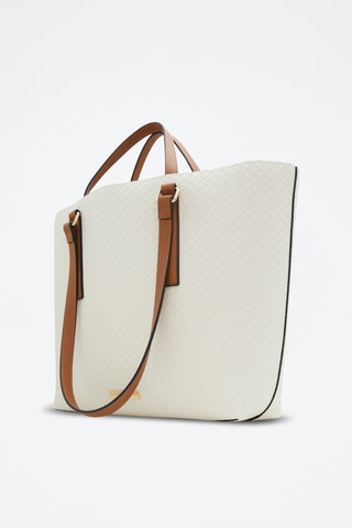 Cabas et pochette Mialia - Blanc et marron