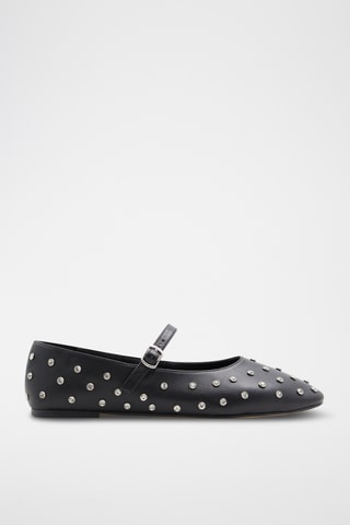 Babies en cuir de mouton Marylina - Noir