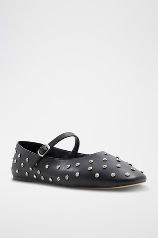 Babies en cuir de mouton Marylina - Noir