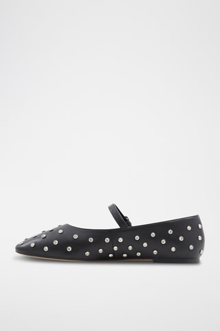 Babies en cuir de mouton Marylina - Noir