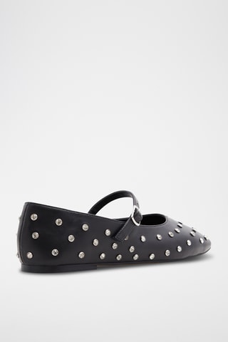 Babies en cuir de mouton Marylina - Noir