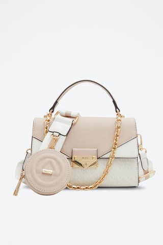 Sac à main et porte-monnaie Youra - Blanc et rose
