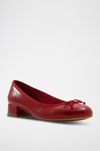 Ballerines en cuir verni Aliette - Rouge