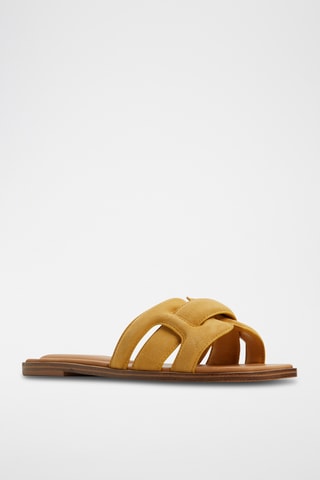 Mules en cuir de mouton nubuck Eleny - Jaune