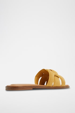 Mules en cuir de mouton nubuck Eleny - Jaune