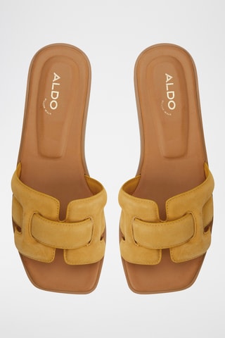 Mules en cuir de mouton nubuck Eleny - Jaune