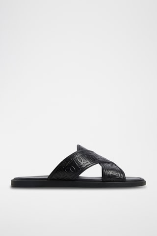 Mules en cuir Olino - Noir