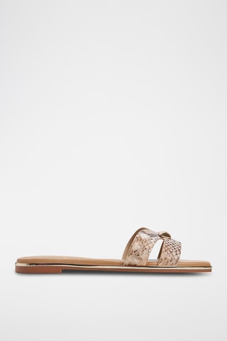 Mules Kharine - Marron clair et écru