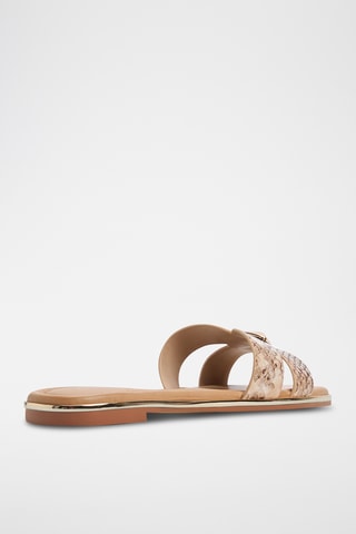 Mules Kharine - Marron clair et écru
