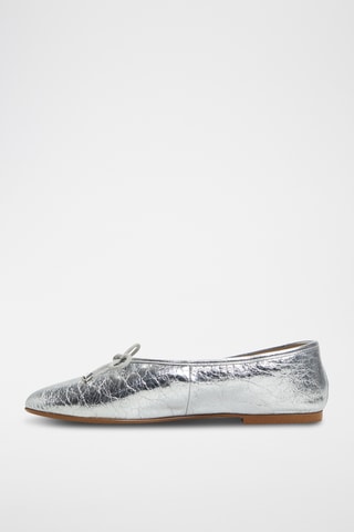 Ballerines en cuir de chèvre Joselie - Argenté