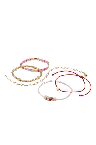 5 bracelets Lovelet - Rouge, rose et doré