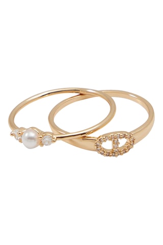 2 bagues Glampearl - Doré