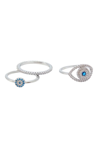 3 bagues Erlilicien - Bleu cobalt