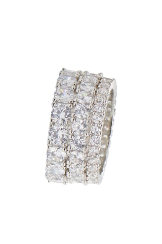 Bague Uniawen - Argenté et blanc