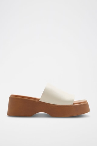 Mules compensées en cuir Yassu - Blanc