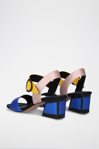 Sandales à talons - Bleu et jaune
