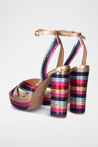 Sandales à talons - Rose et doré