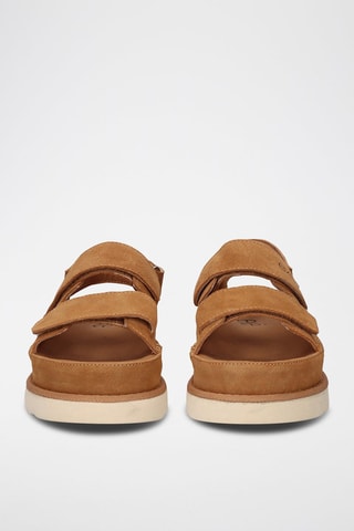 Sandales plateformes en cuir - Camel