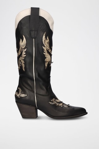 Santiags en cuir - Noir