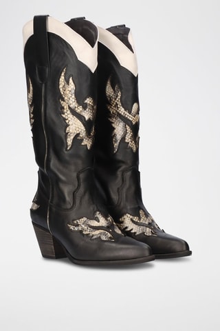Santiags en cuir - Noir