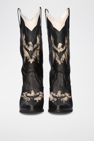 Santiags en cuir - Noir