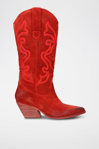 Santiags en cuir - Rouge