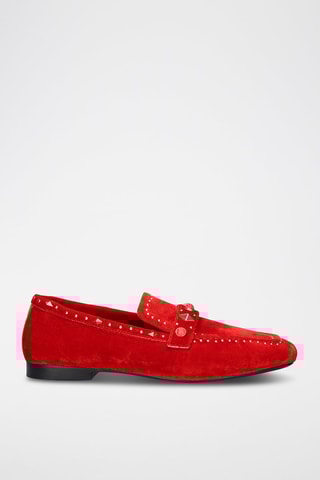 Mocassins en nubuck - Rouge