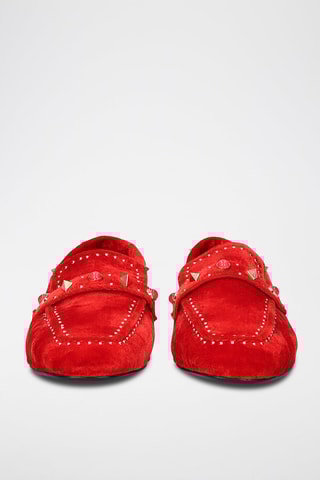 Mocassins en nubuck - Rouge
