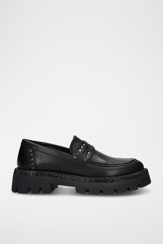 Mocassins plateformes en cuir - Noir