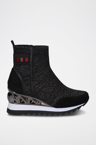 Bottines chaussettes compensées - Noir