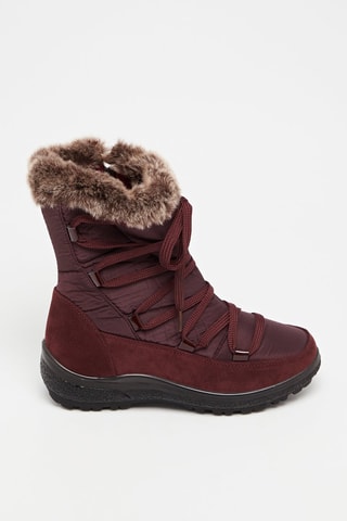 Bottines fourrées - Bordeaux et marron clair