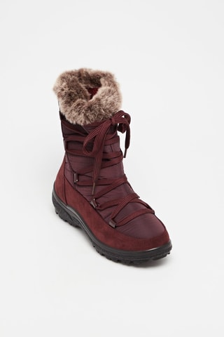 Bottines fourrées - Bordeaux et marron clair