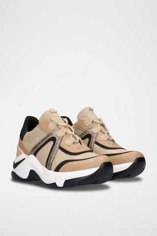Sneakers plateformes - Beige et noir
