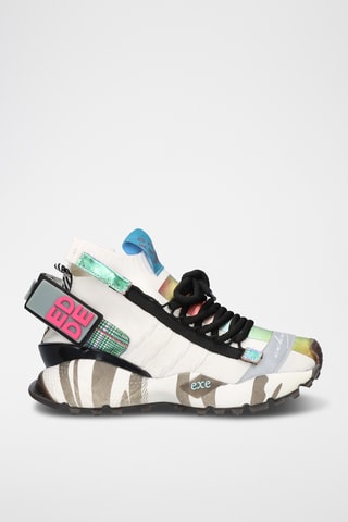 Sneakers montantes en cuir - Blanc