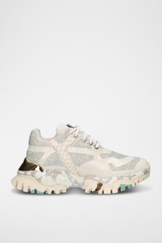 Sneakers plateformes en cuir - Blanc