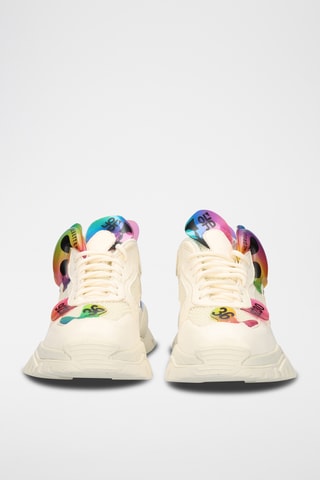 Sneakers plateformes en cuir - Blanc